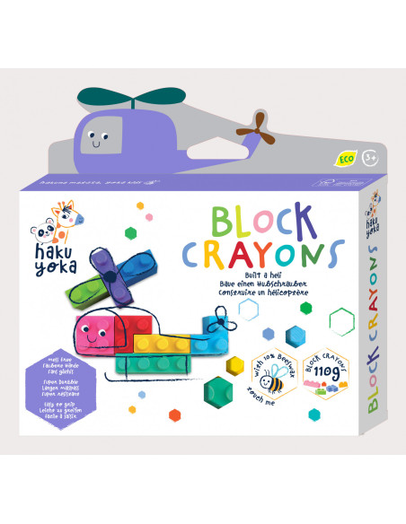 CP223086,Creioane cerate interconectabile Block Crayons - Elicopter, Haku Yoka