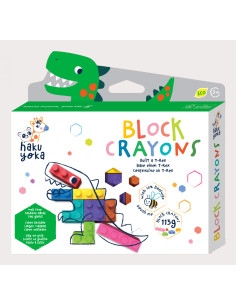 CP223089,Creioane cerate interconectabile Block Crayons - Dinozaur T-Rex, Haku Yoka