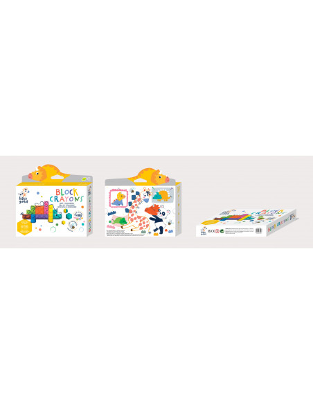 CP223090,Creioane cerate interconectabile Block Crayons - Dinozaur Triceratops, Haku Yoka
