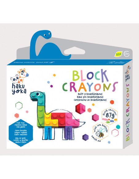 CP223091,Creioane cerate interconectabile Block Crayons - Dinozaur Brachiosaurus, Haku Yoka