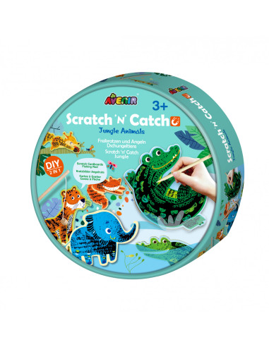 CH211788,Joc de pescuit 2in1 razuibil - Scratch N Catch- Animale Jungla