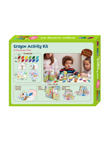 BTS216017,Kit de activitati cu creioane colorate - Distractie in 4 anotimpuri
