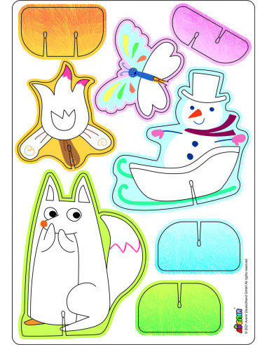 BTS216017,Kit de activitati cu creioane colorate - Distractie in 4 anotimpuri