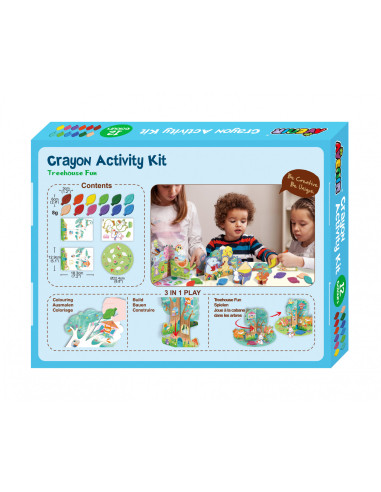 BTS216019,Kit de activitati cu creioane colorate - Distractie in casuta din copac