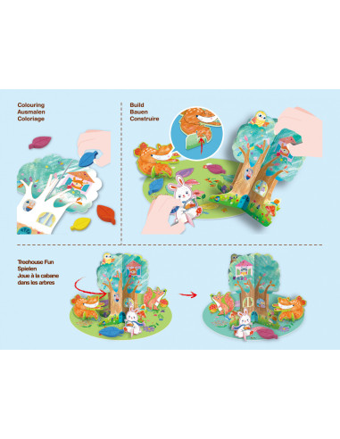 BTS216019,Kit de activitati cu creioane colorate - Distractie in casuta din copac