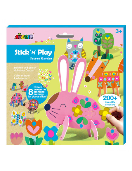 CH221840,Joc creativ Stick N Play cu scene 3D si stickere repozitionabile - Gradina Secreta