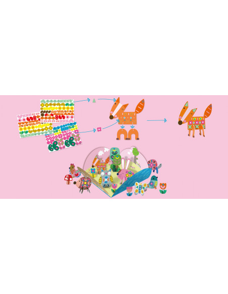 CH221840,Joc creativ Stick N Play cu scene 3D si stickere repozitionabile - Gradina Secreta