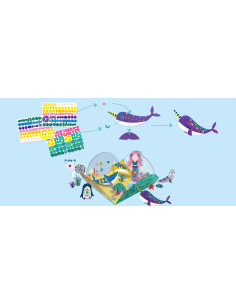 CH221842,Joc creativ Stick N Play cu scene 3D si stickere repozitionabile - Animale polare si marine 2