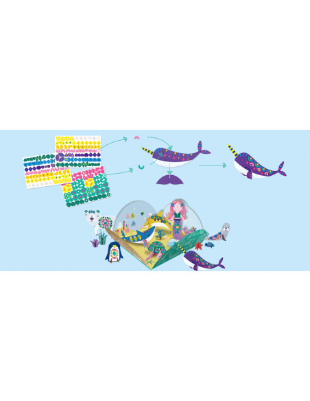 CH221842,Joc creativ Stick N Play cu scene 3D si stickere repozitionabile - Animale polare si marine