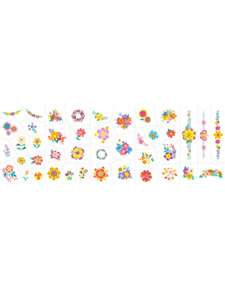 NA218207,Stickere pentru unghii si tatuaje - Flori