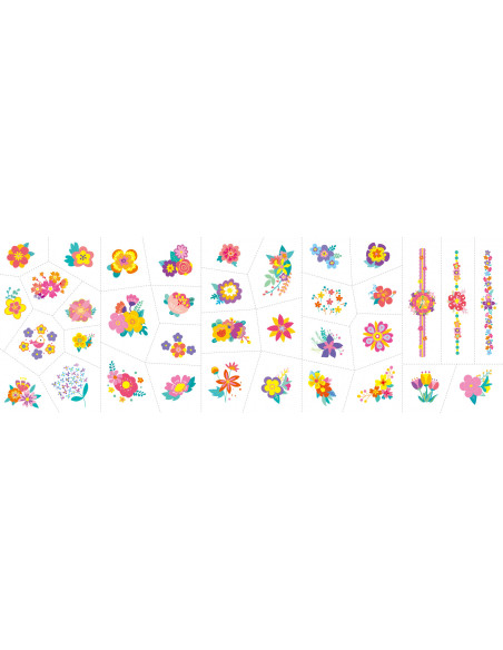 NA218207,Stickere pentru unghii si tatuaje - Flori