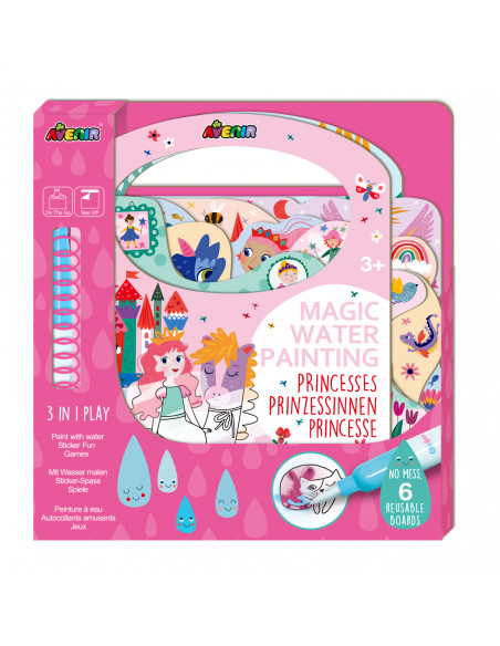 CH221777,Carte de pictat cu apa, stickere si jocuri, portabila - Printese