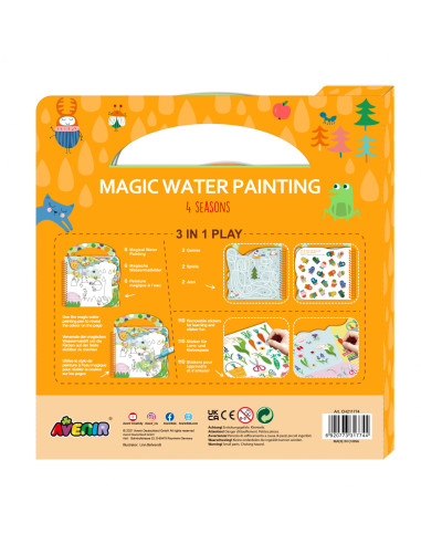 CH211774,Carte de pictat cu apa, stickere si jocuri, portabila - 4 anotimpuri