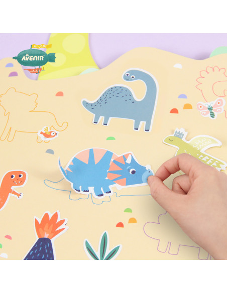 CH211774,Carte de pictat cu apa, stickere si jocuri, portabila - 4 anotimpuri