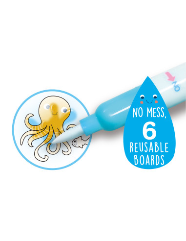 CH211775,Carte de pictat cu apa, stickere si jocuri, portabila - Subacvatic