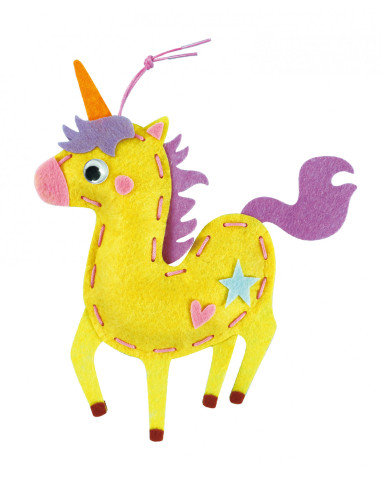 CH221801,Set creativ de cusut cu tehnica siretului - Primul meu Pandantiv Unicorn, nivel 2