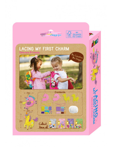 CH221801,Set creativ de cusut cu tehnica siretului - Primul meu Pandantiv Unicorn, nivel 2