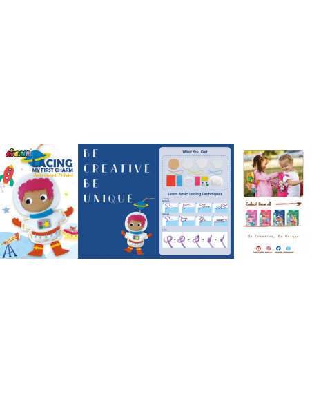 CH221806,Set creativ de cusut cu tehnica siretului - Primul meu Pandantiv Astronaut, nivel 3