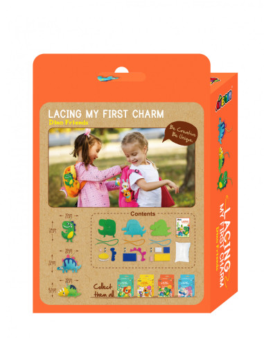 CH211798,Set creativ de cusut cu tehnica siretului - Primul meu Pandantiv Dinozauri, nivel 1