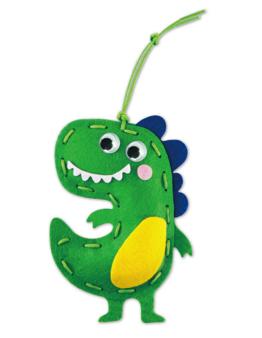 CH211798,Set creativ de cusut cu tehnica siretului - Primul meu Pandantiv Dinozauri, nivel 1