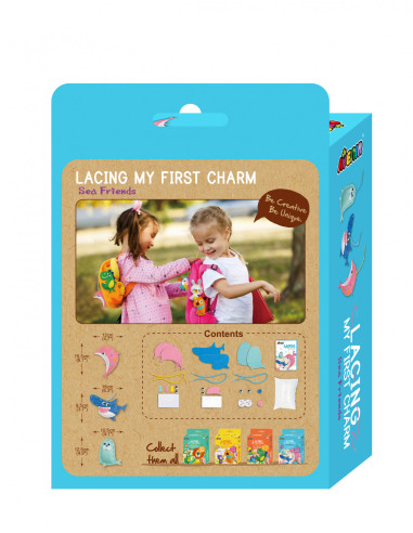 CH211799,Set creativ de cusut cu tehnica siretului - Primul meu Pandantiv Prieteni Marini, nivel 1