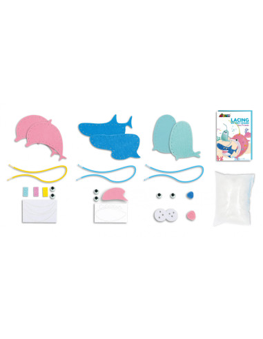 CH211799,Set creativ de cusut cu tehnica siretului - Primul meu Pandantiv Prieteni Marini, nivel 1