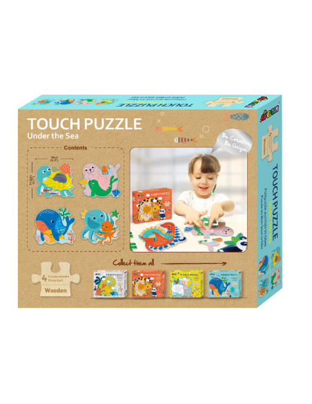 PZ195060,Puzzle tactil din lemn - Subacvatic