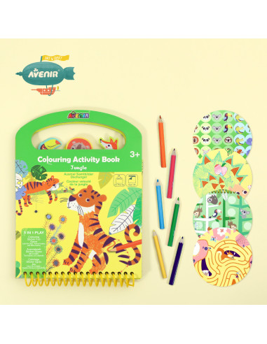 CH201741,Carte portabila cu activitati de colorat - Jungla