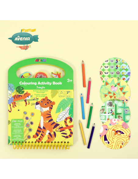 CH201741,Carte portabila cu activitati de colorat - Jungla