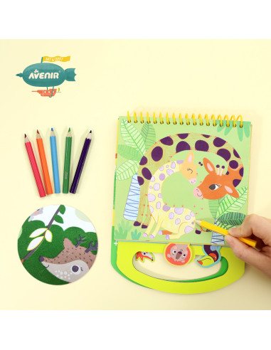 CH201741,Carte portabila cu activitati de colorat - Jungla