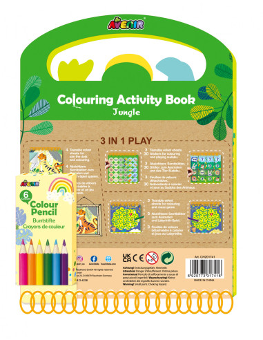 CH201741,Carte portabila cu activitati de colorat - Jungla