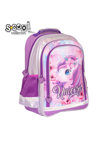 SC2119,Ghiozdan ergonomic UNICORN, 40.5x29x13.5 cm - S-COOL