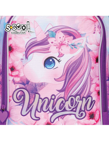 SC2119,Ghiozdan ergonomic UNICORN, 40.5x29x13.5 cm - S-COOL