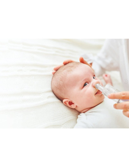 BN-770800,Petite&Mars - Aspirator nazal Happy Nose, Utilizare manuala sau racordat la aspiratorul casnic, Bpa Free, 0 luni+