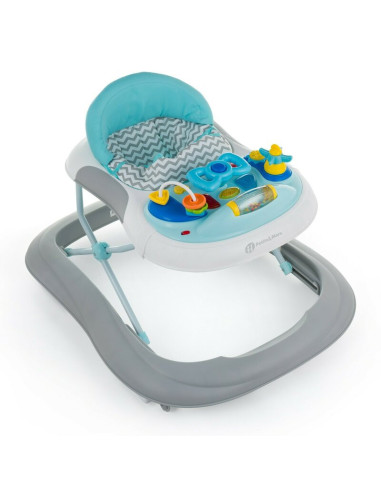 BN-856890,Petite&Mars - Premergator Monty, Panou interactiv, Reglabil pe inaltime, Roti, Sustine 12 kg, Chevron Blue