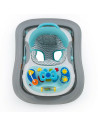 BN-856890,Petite&Mars - Premergator Monty, Panou interactiv, Reglabil pe inaltime, Roti, Sustine 12 kg, Chevron Blue
