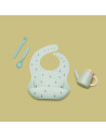 BN-706111,Petite&Mars - Baveta moale Sam, Din silicon, Cu rezervor, Fara BPA, PVC si Ftalati, Copaci Verde