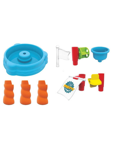 BN-858510,Petite&Mars - Masuta de activitati pentru apa si nisip Sandy Joe, Cu accesorii, 8 jucarii, Multicolor