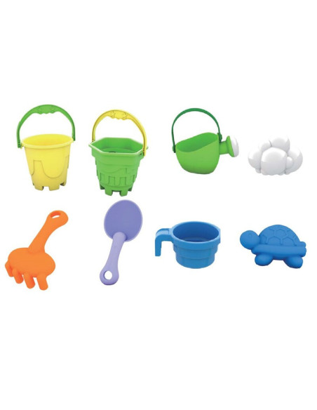 BN-858510,Petite&Mars - Masuta de activitati pentru apa si nisip Sandy Joe, Cu accesorii, 8 jucarii, Multicolor