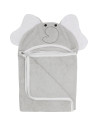 BN-BUB42424,Prosop mare de baie cu urechi Elephant, Bubaba, 6 - 36 luni, Dimensiune mare 110 x 75 cm, Grey