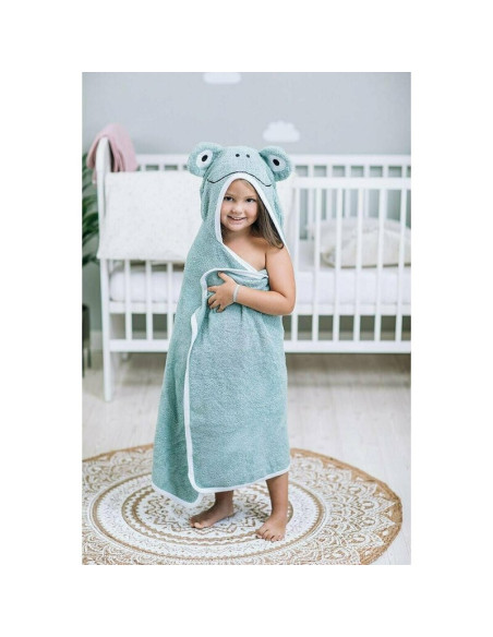 BN-BUB42424,Prosop mare de baie cu urechi Elephant, Bubaba, 6 - 36 luni, Dimensiune mare 110 x 75 cm, Grey