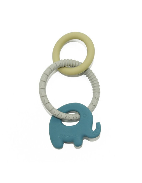 BN-711907,Petite&Mars - Jucarie de dentitie Elefant, Din silicon fara BPA, Racire in frigider, Albastru