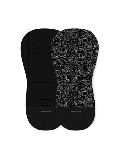 BN-502116,Petite&Mars - Salteluta pentru carucior din spuma cu memorie, 86 x 42 cm, Reversibila, Universala, Din bumbac, Design 
