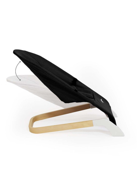 BN-915900,Petite&Mars - Sezlong balansoar, Calmy, Cu centura in 3 puncte, De la nastere pana la 9 kg, Negru