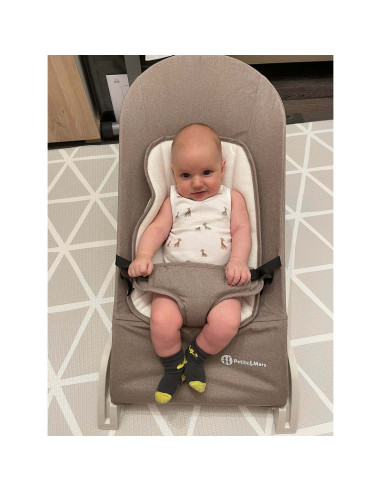 BN-915900,Petite&Mars - Sezlong balansoar, Calmy, Cu centura in 3 puncte, De la nastere pana la 9 kg, Negru