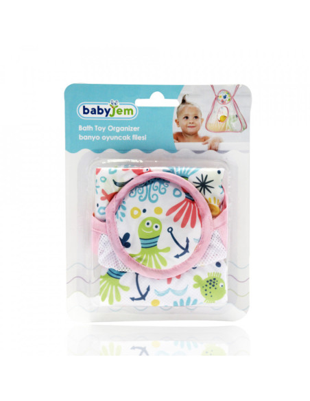 UP-bj_6421,Organizator BabyJem pentru jucariile de baie Baby Bath (Culoare: Roz)