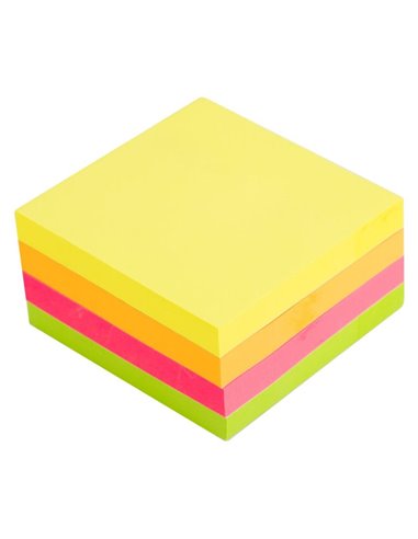 DLEA03003,Notes adeziv DELI 76X76mm 400 Buc./Set, 4 culori Neon/Set