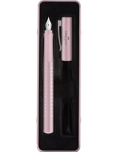FC201515,Set cadou Faber-Castell cu Stilou Sparkle Rose metalic M
