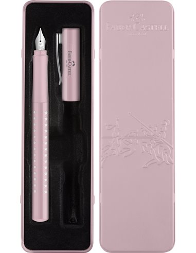 FC201515,Set cadou Faber-Castell cu Stilou Sparkle Rose metalic M