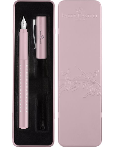 FC201515,Set cadou Faber-Castell cu Stilou Sparkle Rose metalic M